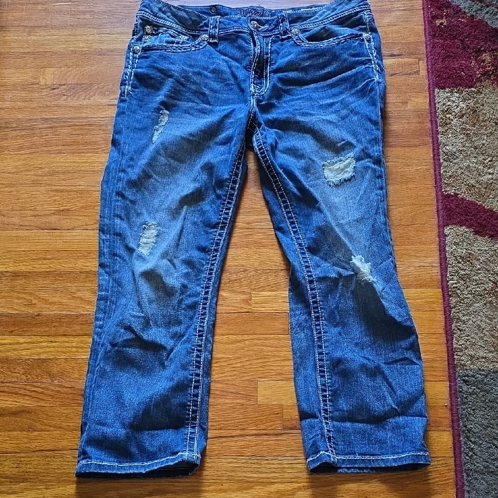 Distressed Blue Jeans